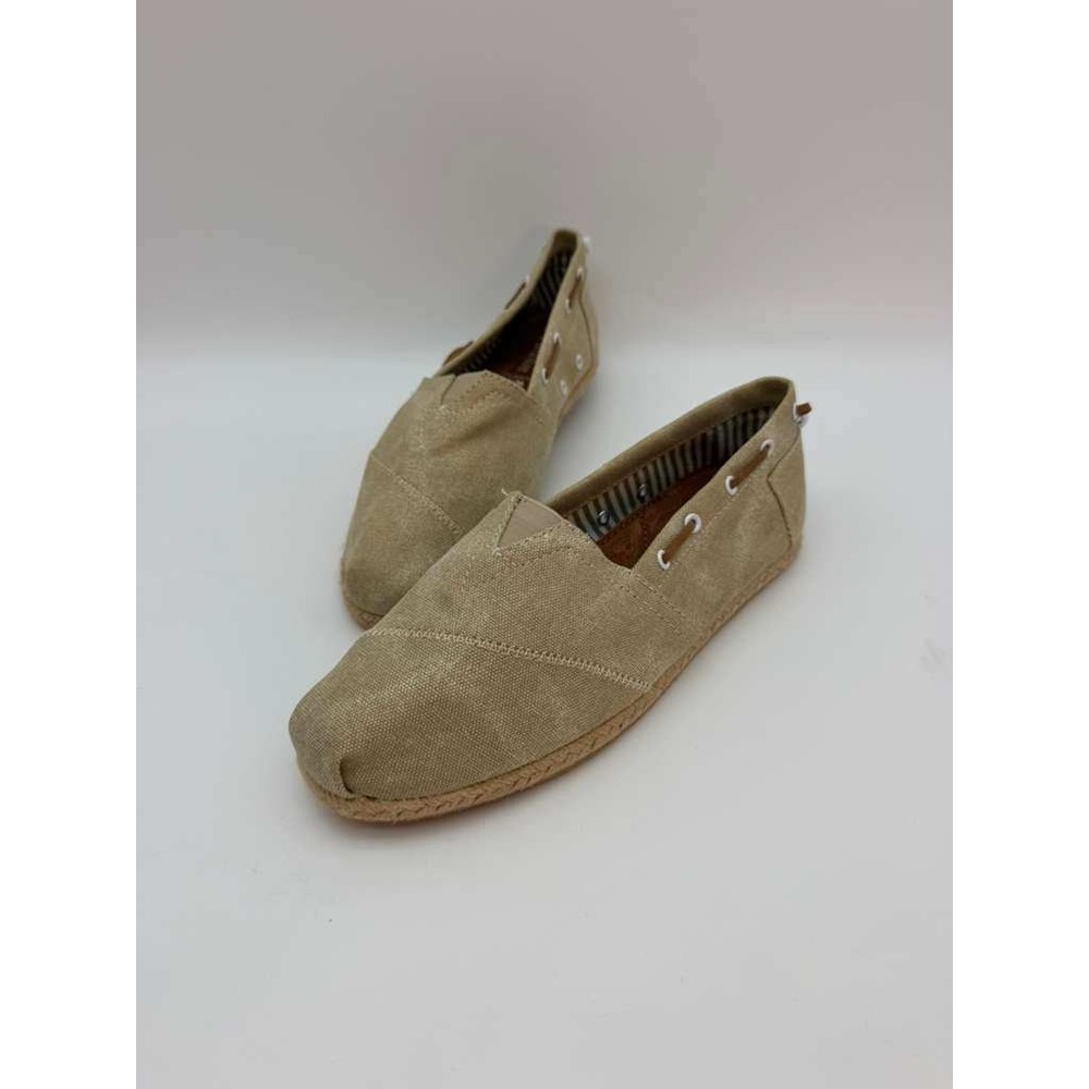 Slip-On Canvas Espadrille Shoes Lightweight Comfort Flat Women - Beige - Size 8 - Picture 3 of 8